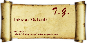 Takács Galamb névjegykártya